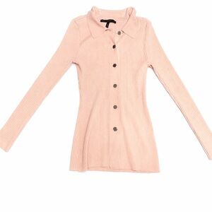 White House Black Market Ribbed Button-Down Sweater Top – Size S